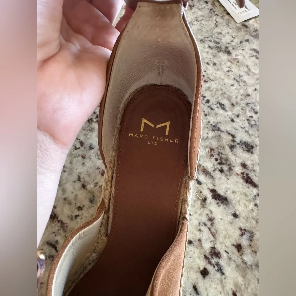Marc Fisher- Brown Suede Wedge Espadrilles
